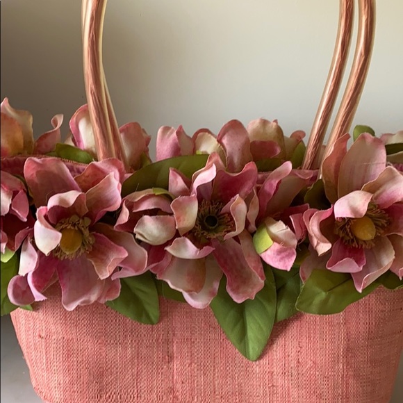 Pink Blooming Bag with inside pull string liner - Picture 2 of 6